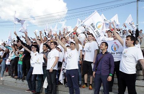 Baku 2015 Flash-mob   held in Moscow on initiative of Leyla Aliyeva - PHOTOS